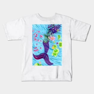 Floral Mermaid Kids T-Shirt